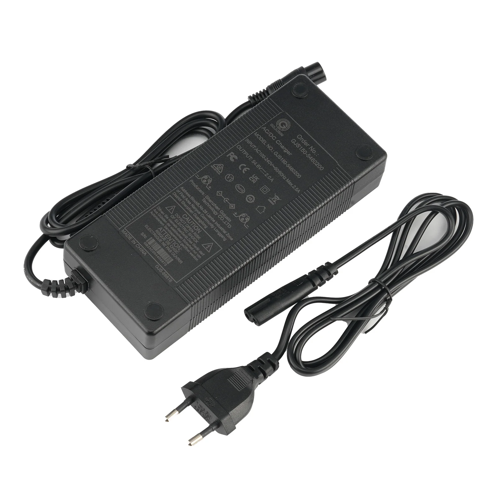 54.6V 2A European Standard Charger Aviation Three-Prong Charger