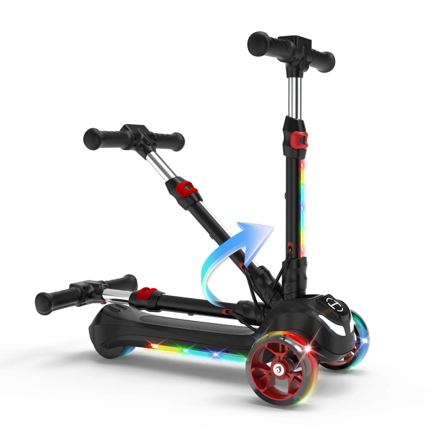 iK1S / B2 Kids Electric Scooter with Colorful Flashing Wheels - Image 15