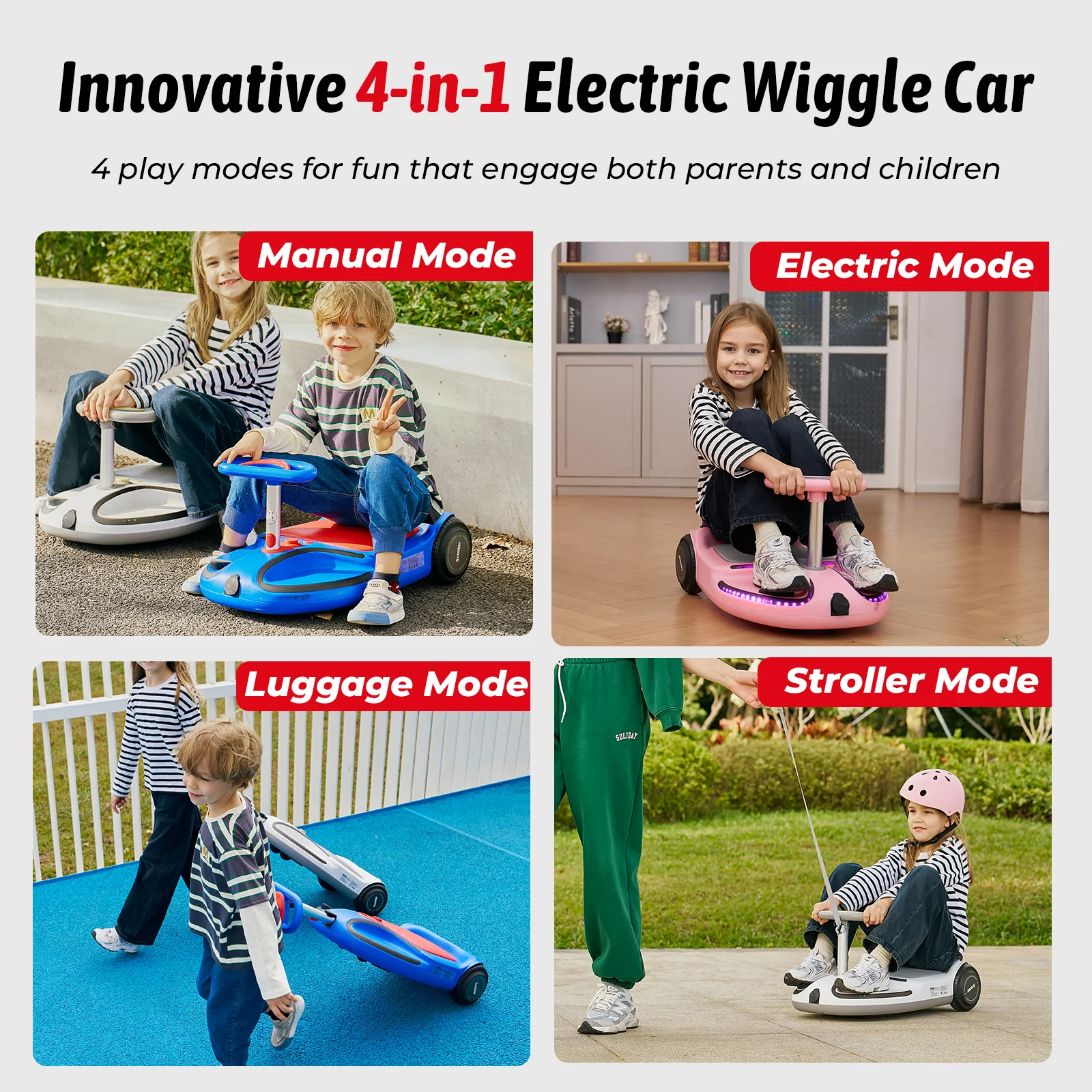 iScooter TC3 Electric Wiggle Car for Kids with Bluetooth and Pull Rope - Image 12