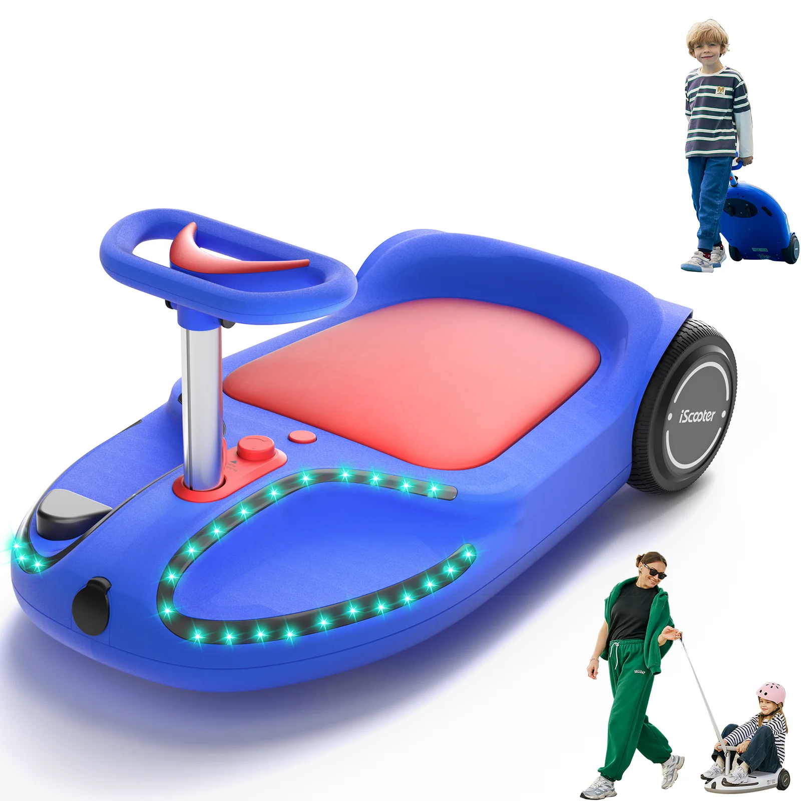 iScooter TC3 Electric Wiggle Car for Kids with Bluetooth and Pull Rope - Image 3