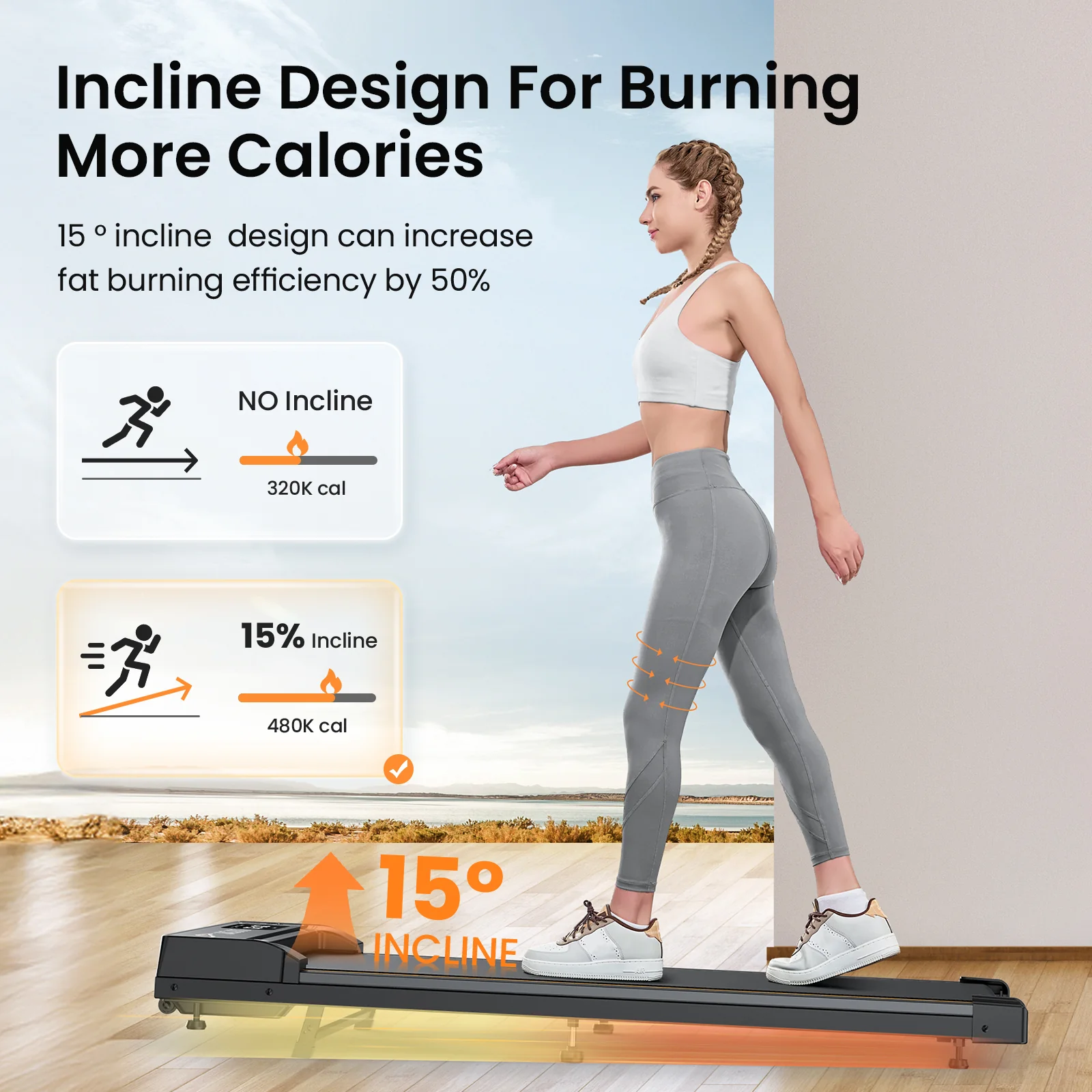JT31 / JT51 Walking Pad Treadmill with Incline - Image 3