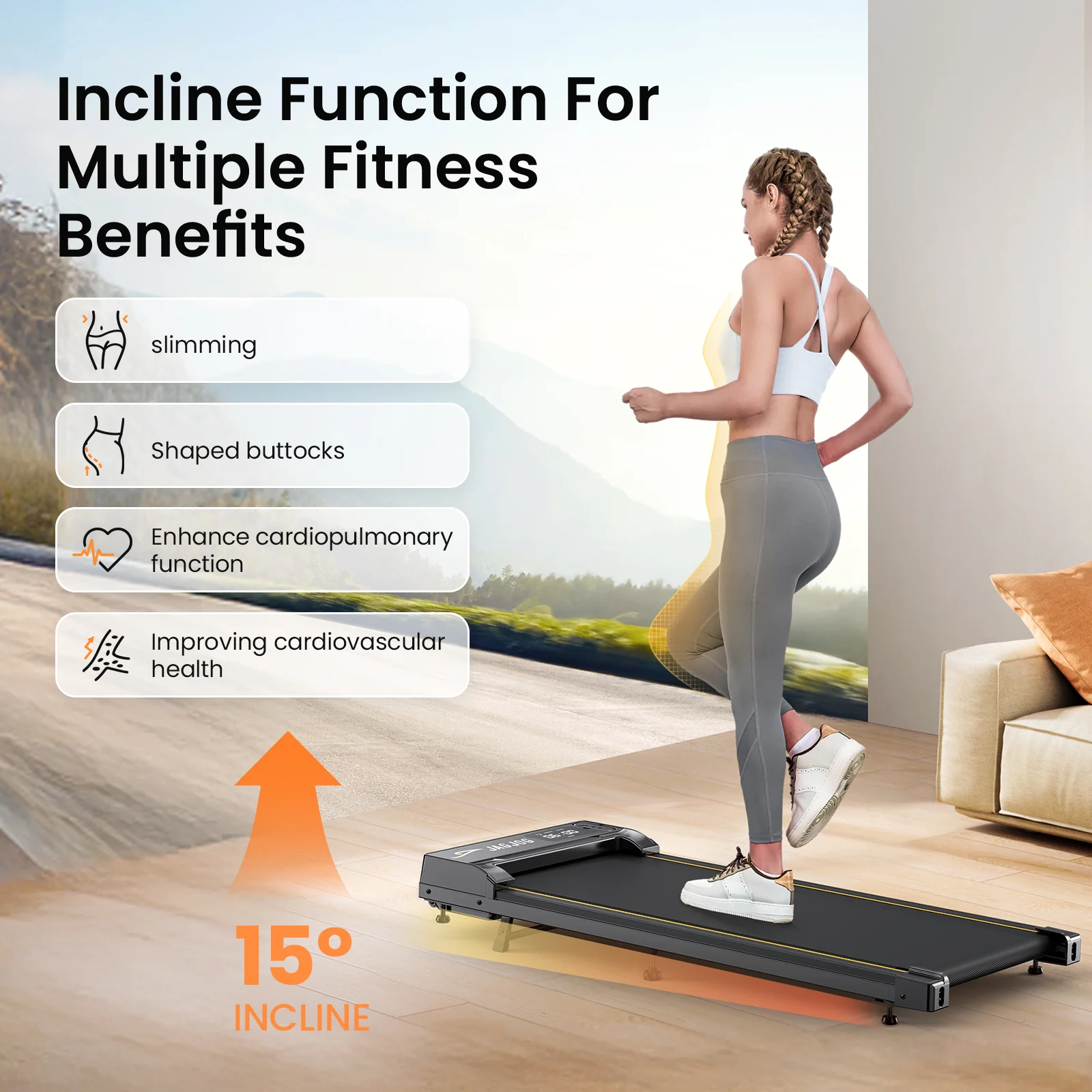JT31 / JT51 Walking Pad Treadmill with Incline - Image 5