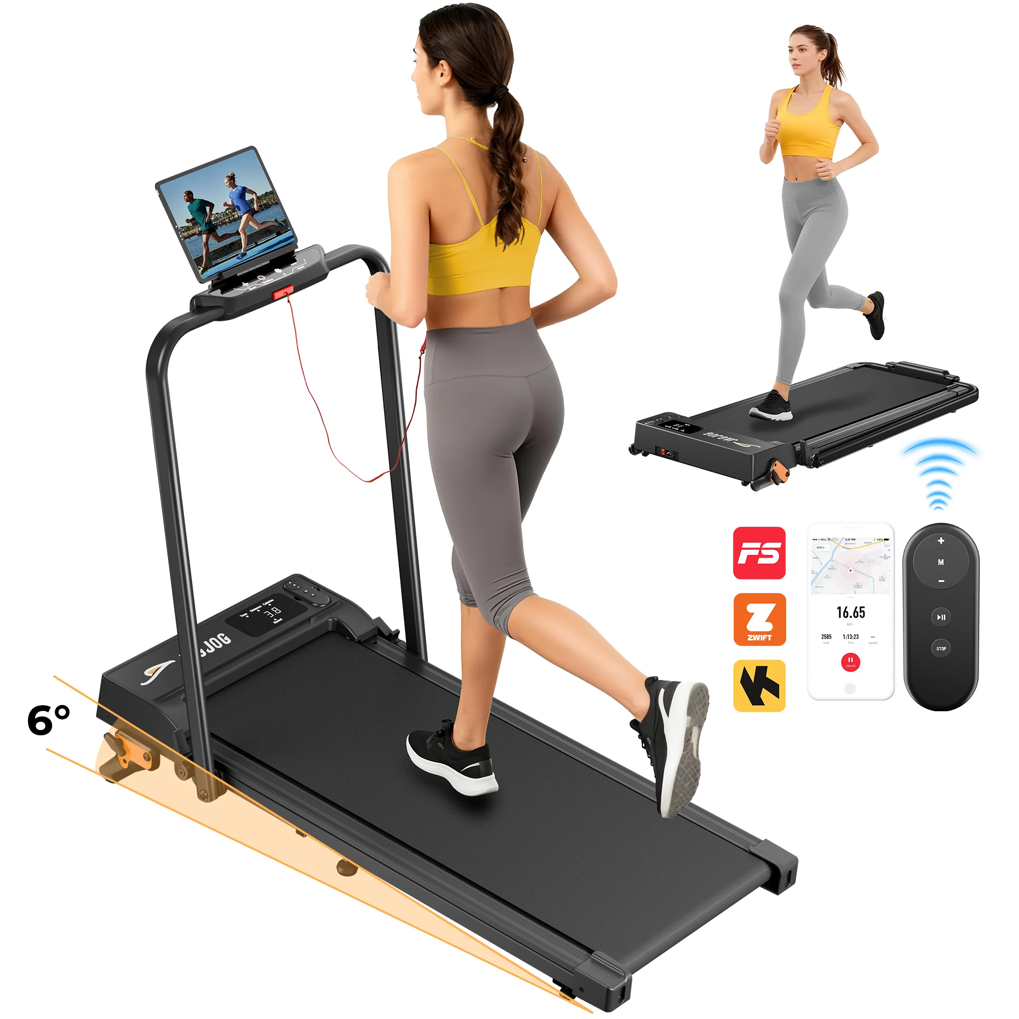 JT51 / JT52 Folding Walking Pad Treadmill with Handrails - Image 8