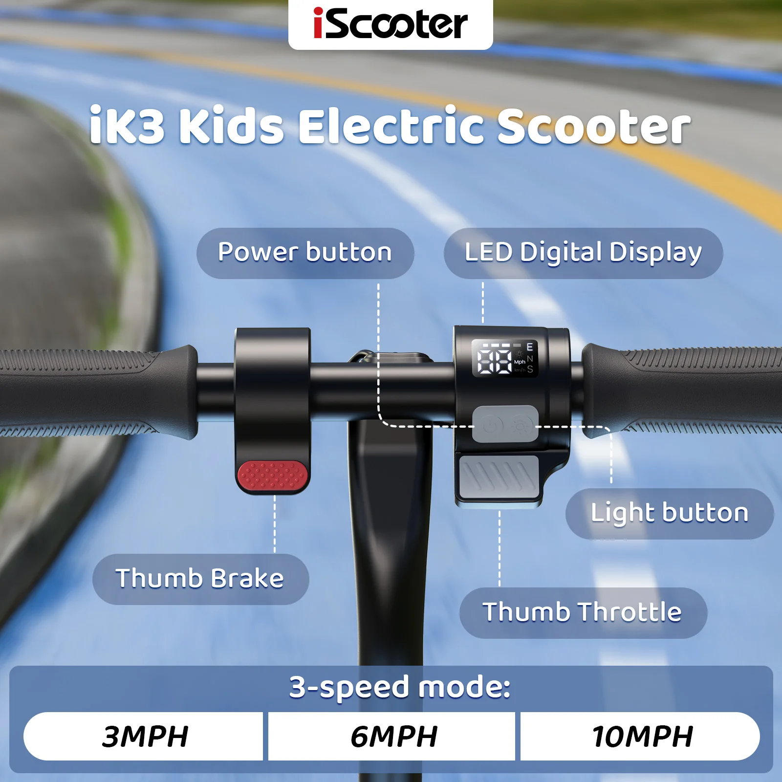 iScooter iK3Pro/iK1S Electric Scooter for Kids with Colorful Lights - Image 18